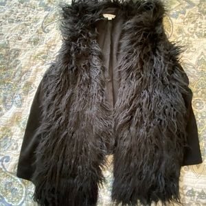 Black fur vest